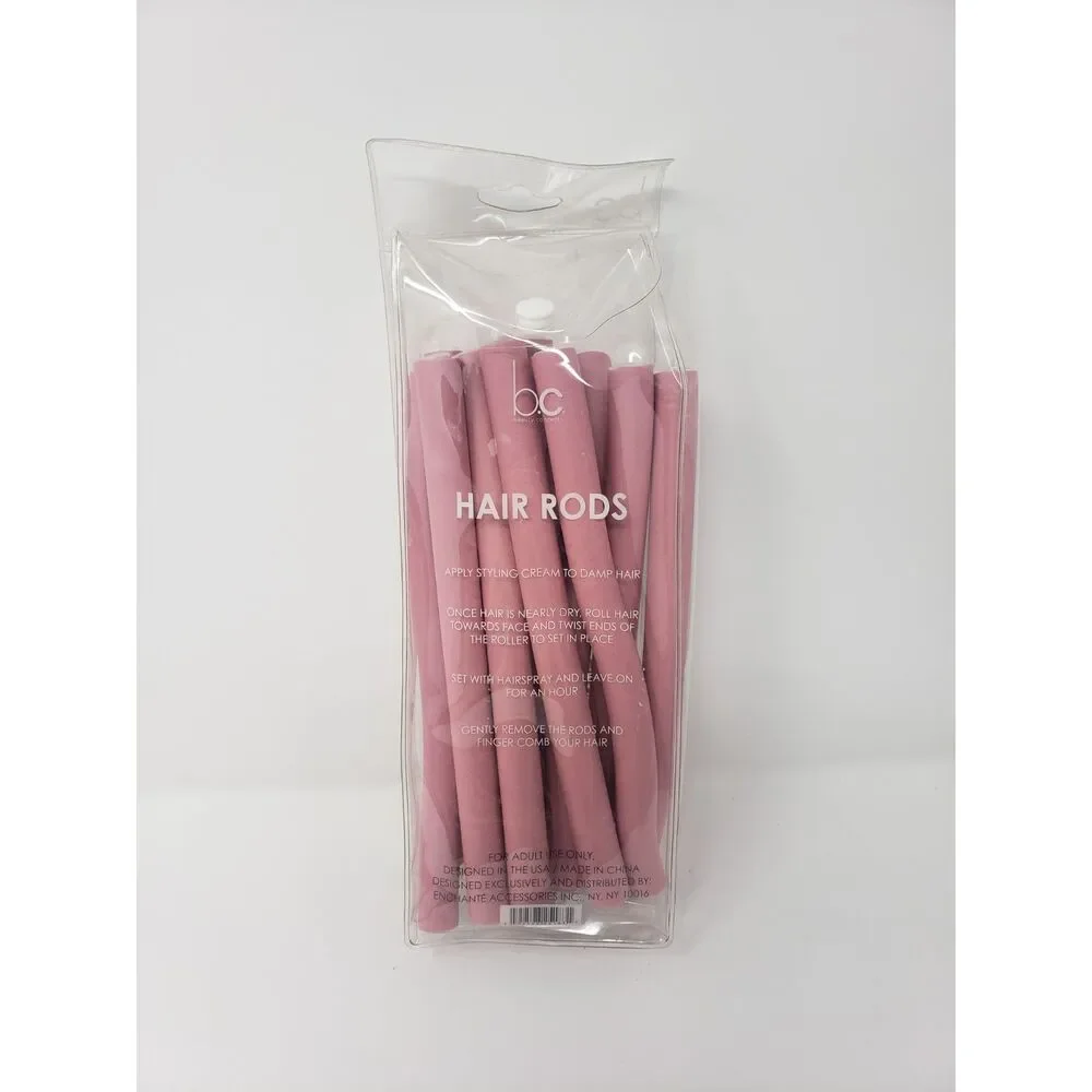 Beauty Concepts Hair Rods Happiness Comes In Waves Foam Hair Rollers 12 Pink NEW